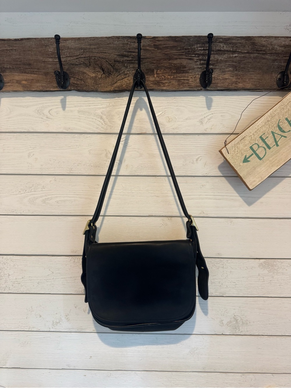 COACH Black Vintage Patricia Legacy Leather Shoulder Bag 9951